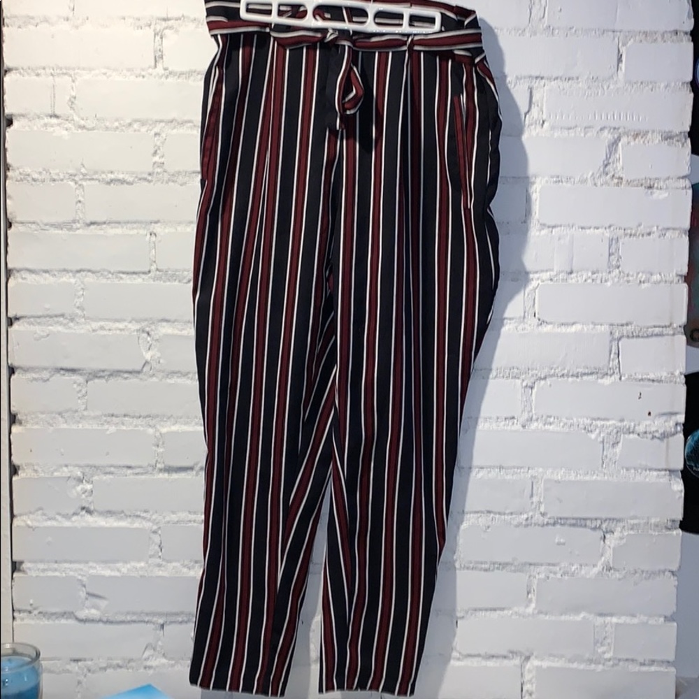 Striped paperbag pants